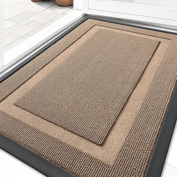 OLANLY Front Door Mat Outside 33x21, All-Season Heavy-Duty Rubber Doormat | by OLANLY