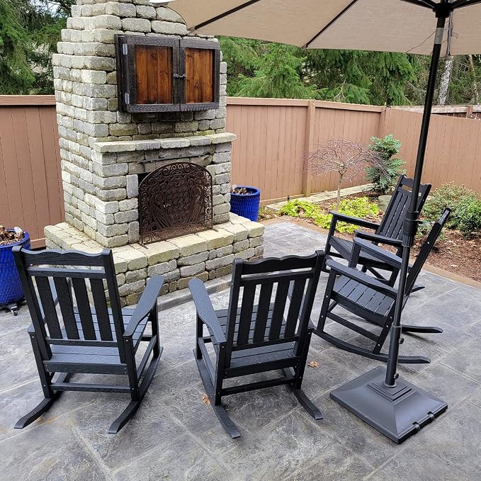 Stoog Outdoor Rocking Chairs Set of 4, All-Weather Porch Rocker - Image 7