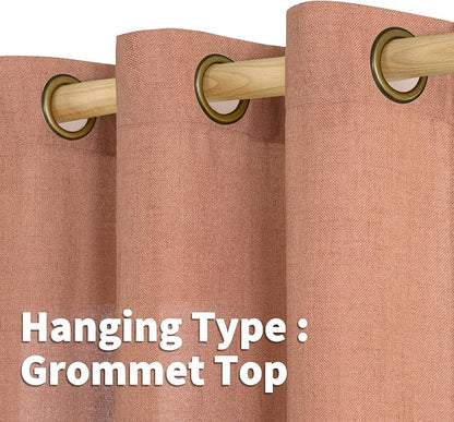 YoungsTex Terracotta Linen Curtains 63 Inch Length - Image 5