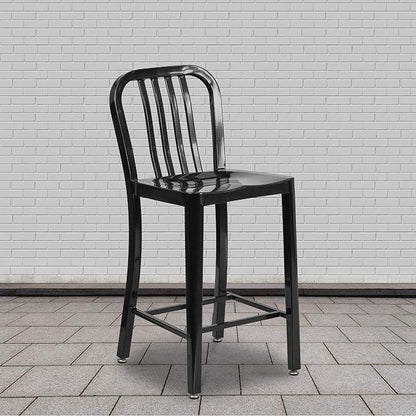 Flash Furniture Gael Commercial Grade 2 Pack 24" High Black Metal - Image 2
