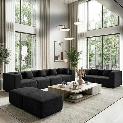 MONVANE Modular Sectional Sofa, Oversized 8 Seat Convertible U Shaped Couch - Image 5