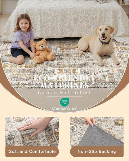Madane Hallway Runner Rug 2'6''x14' Kitchen Runners Vintage, Stain-Resistant - Image 5