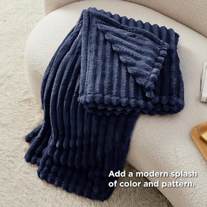 Bedsure Soft Twin Blanket for Bed Decor Gifts Navy Blue 60"x80" | Birthday - Image 6