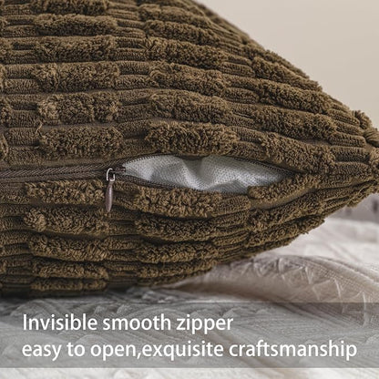 Aegero Pack of 2 Corduroy Decorative Throw Pillow Covers 12x24 Inch - Image 3