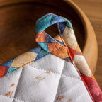 Maison d' Hermine Pot Holders 100% Cotton Heat Resistant Potholders 8" x 8" Hot Pads with Loop BBQ, Cooking, Baking, Grilling, Kitchen, Handling Hot Pans (Pack of 1, Faisan D'Automne)