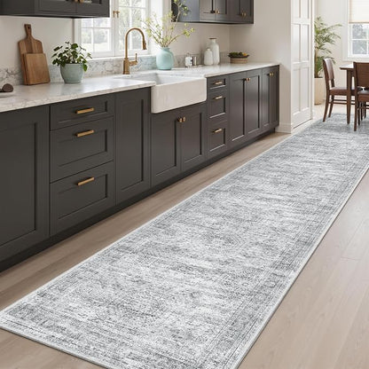 Soalmost Hallway Runner Rug 2'6" x 12' Washable Long Kitchen Rugs Grey | - Image 3