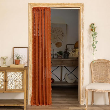 Sutuo Home Terracotta Boho Doorway Curtains - Image 8