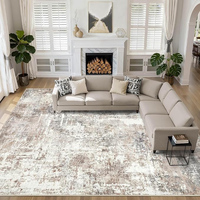 LOONGRUG 10x13 Area Rug Washable Large Neutral Modern Living Room Rug | by LOONGRUG