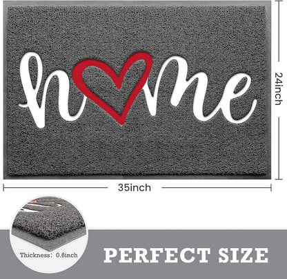 Grey Door Mat Welcome Mats Outdoor Indoor Doormat - Image 3