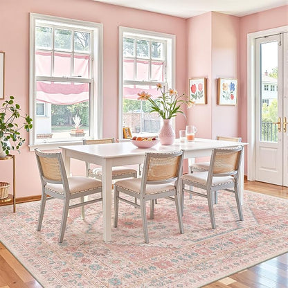 Pink Rugs for Bedroom-5x7 Area Rugs for Living Room, Girls Room | Washable Rugs - Image 9