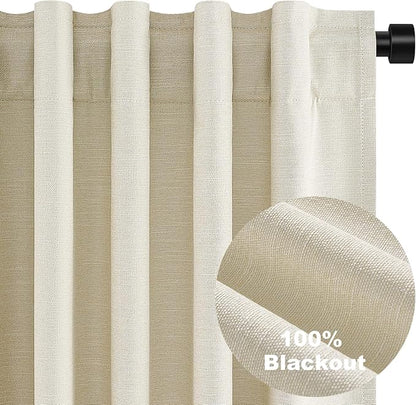 Topfinel Cream White 100% Blackout Curtains 72 Inches Long 2 Panels - Image 8