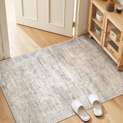 3x4 Rugs for Entryway, Washable Area Rug, Taupe | Small Rug for Kitchen - Image 3