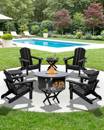 SERWALL Folding Outdoor Side Table Set of 2, Portable Adirondack Side Table - Image 11