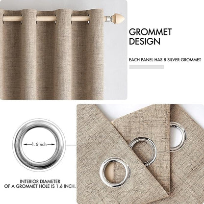 MIULEE 100% Blackout Linen Curtains - Image 4