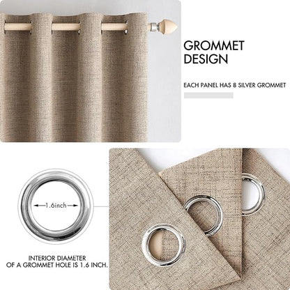MIULEE 100% Blackout Linen Curtains - Image 4