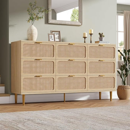 GarveeHome Rattan 9 Drawer Dressers - Image 4