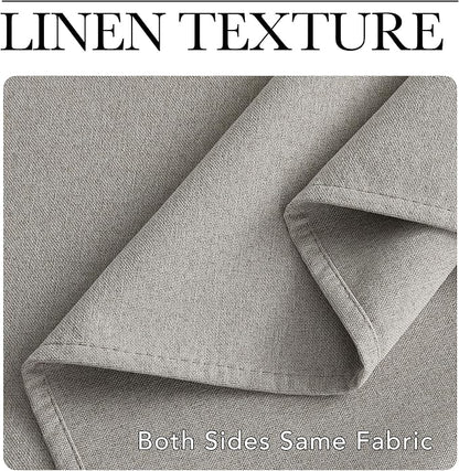 NICETOWN 100% Blackout Faux Linen Curtains - Image 5
