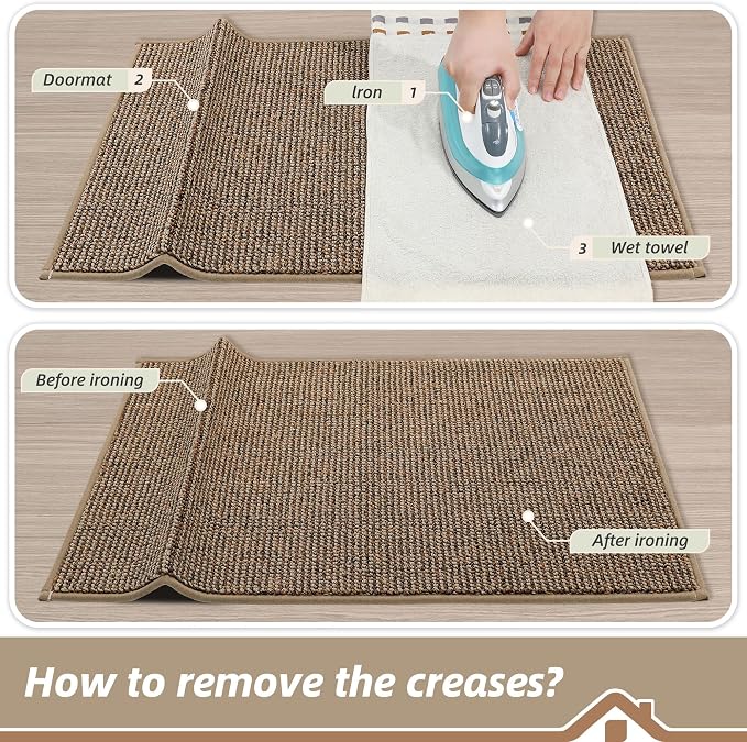 BEQHAUSE Dirt Trapper Door Mat 20" x 48", Non-Slip Washable Doormats, Low - Image 9