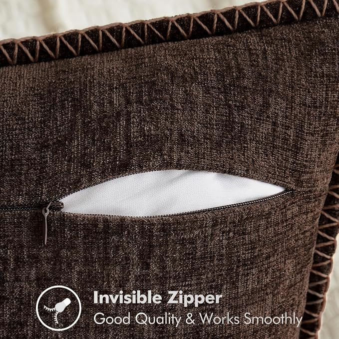 MIULEE Decorative Lumbar Throw Pillow Covers 12x20 Inch Dark Brown 2 Pack | - Image 7