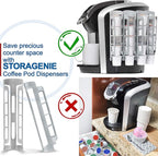 STORAGENIE Coffee Pod Holder Side Mount K Cup Pods Dispenser compatible with Keurig Coffee Makers, Perfect for Small Counters (3 Pack/For 15 K-Cups, LIGHT GREY)