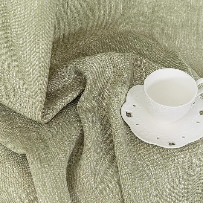 MYSKY HOME Sage Green Living Room Curtains 95 Inches Long Semi Sheer Drapes - Image 8