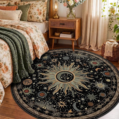Vacuum-Friendly, Round 4ft Washable Area Rug - Image 2