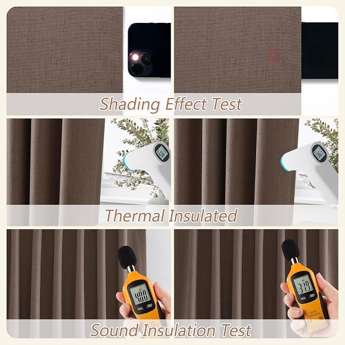 100% Blackout Curtains 84 Inch Length 2 Panels Set - Image 5