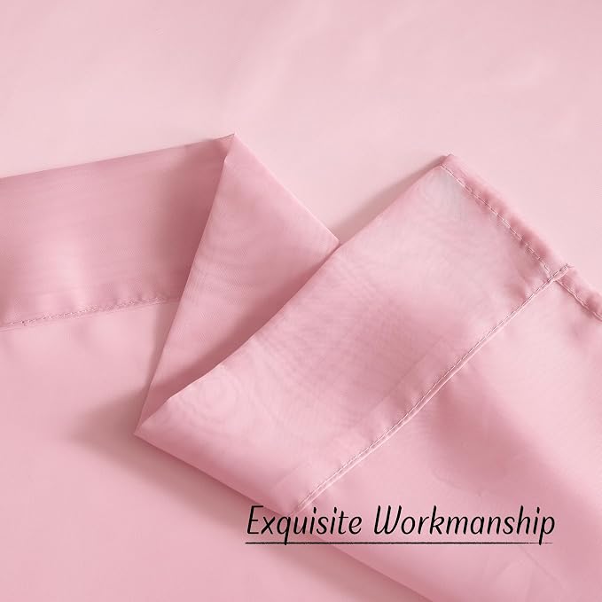 NICETOWN Soft Sheer Pink Curtains 96 inches Long - Image 7