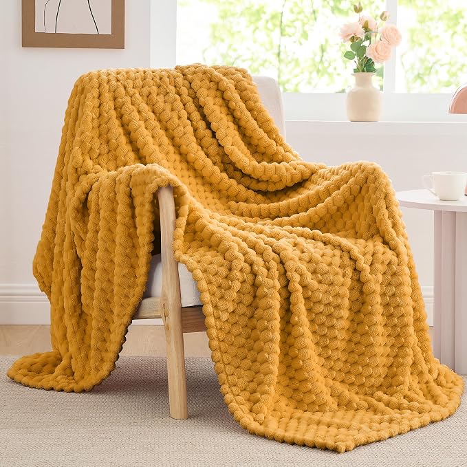 BEDELITE Mustard Yellow Twin Blanket - Image 4