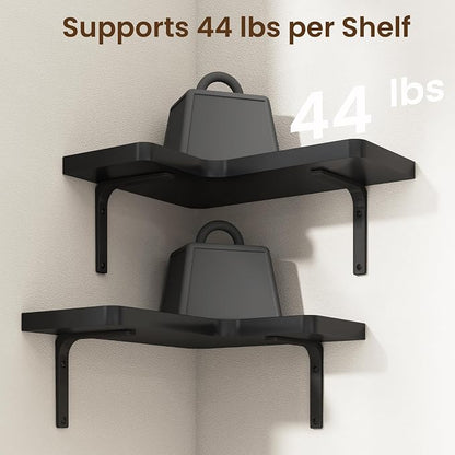 Venusmiles Corner Floating Shelves Set of 4, Wall Mounted L-Shaped Storage - Image 5