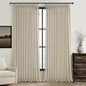 Warm Beige Extra Wide 70 Inch Pinch Pleated Natural Linen Curtains 84 Inch by PleatedDrapes
