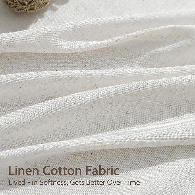 Natural Linen Curtains 102 Inches Long - Image 4