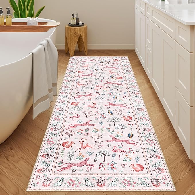 DUKINO 2.6x8 Rug for Hallway, Washable Kitchen Runner Rug Non Slip, Stain - Image 9
