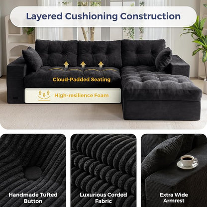MAXYOYO 104" L Shaped Modular Sectional Sofa - Image 7