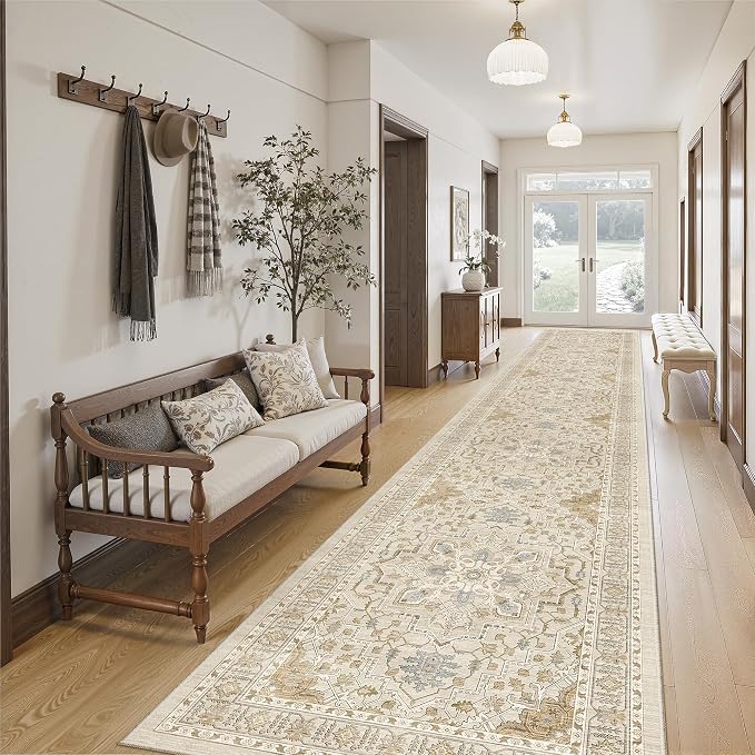 Madane Hallway Runner Rug 2'6''x14' Kitchen Runners Vintage, Soft Low Pile by Madane