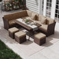 KIGOTY 7 Piece Patio Furniture Set, Outdoor PE Wicker Rattan Outdoor Dining Set by KIGOTY
