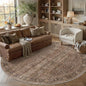 Schweek 8ft Round Rug Vintage Brown Neutral Washable Non-Slip Circle Rugs | by Schweek