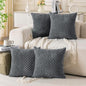 Set of 4 Medium Grey Decorative Throw Pillow Covers 24x24 Inch Corduroy Pillow by Cozoomy