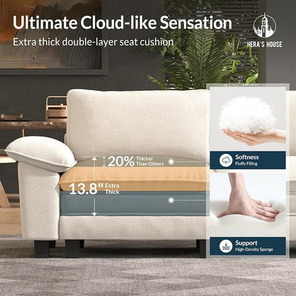 HERA'S HOUSE 124" Modular Sectional Sofa, Oversized L Shaped Couches - Image 6