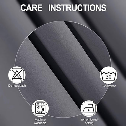 Blackout Curtains 42 x 95 inch/Dark Grey Curtains Set of 2 Panels/Thermal - Image 5