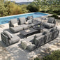 HERA'S HOUSE Metal Patio Furniture Set, Modular 10 Seats, 1 Nesting Coffee by HERASHOUSE