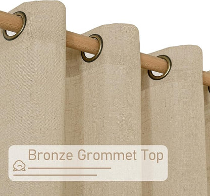 78 Inch Length Brown Linen Curtains - Image 3