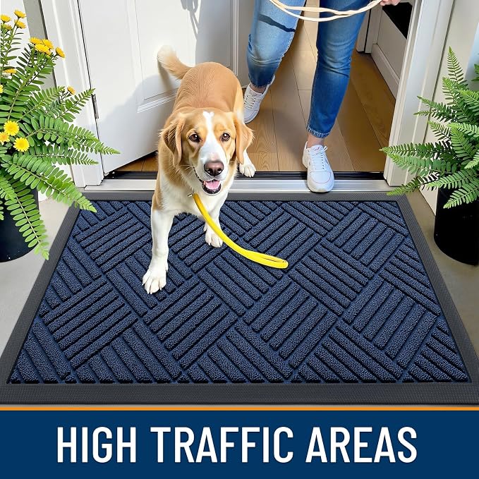 OLANLY Front Door Mat Outside Entrance 59x34, Waterproof Heavy-Duty Doormat | - Image 6