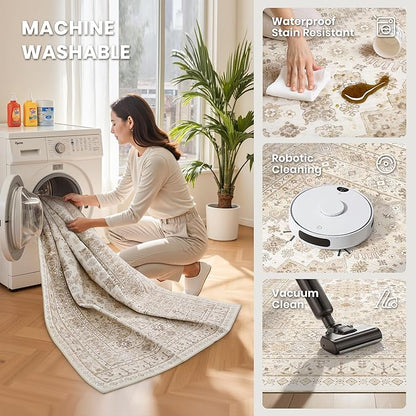 2x8 Runner Rug Non Slip, Washable Hallway Runner Rug, Nursery Room, Soft Runner - Image 6