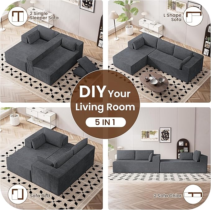 106" Cloud Sectional Boneless Couches - Image 10