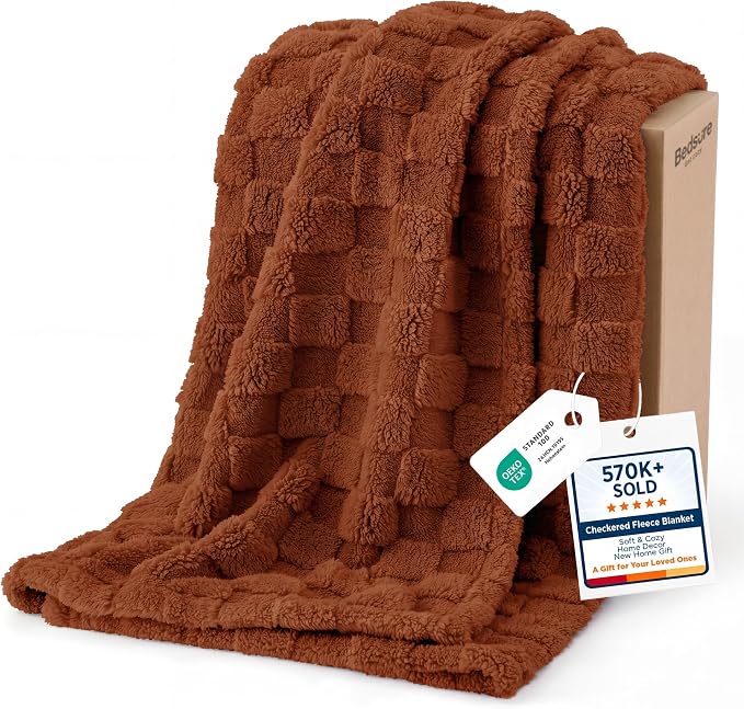 Bedsure GentleSoft Burnt Orange Throw Blanket by Unknown