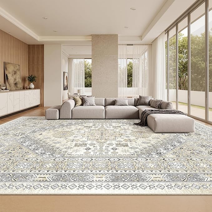 12x15 Area Rugs for Living Room, Large Washable Rug, Dining Room, Low Pile - Image 4