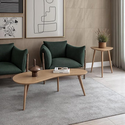Camaflexi Mid Century Modern Abstract Shaped Coffee Table/Wood/Light Oak Finish - Image 6