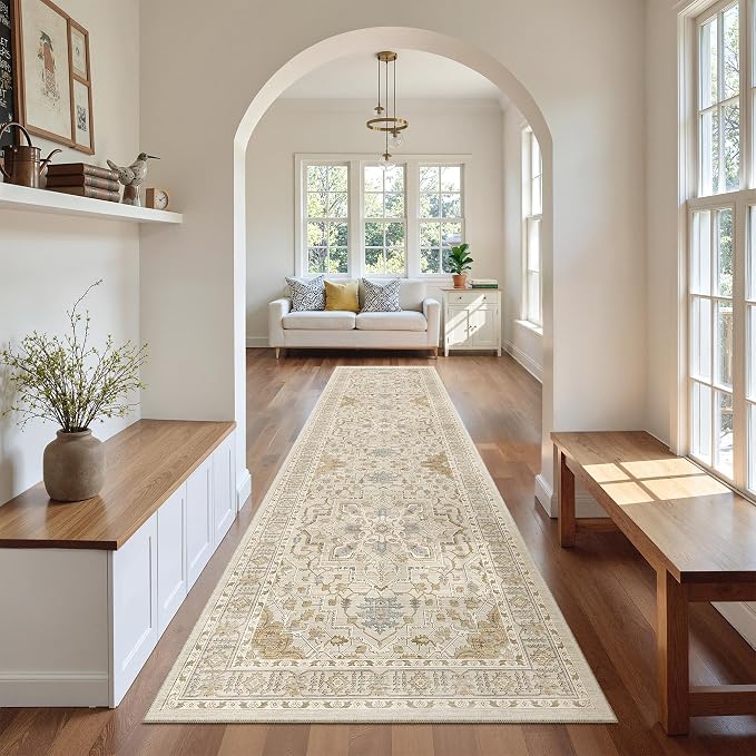 Madane Hallway Runner Rug 2'6''x10' Kitchen Runners Vintage, Soft Low Pile - Image 2