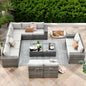ovios 12 Pieces Patio Furniture Set, Outdoor Wicker Sectional Sofa by OVIOS